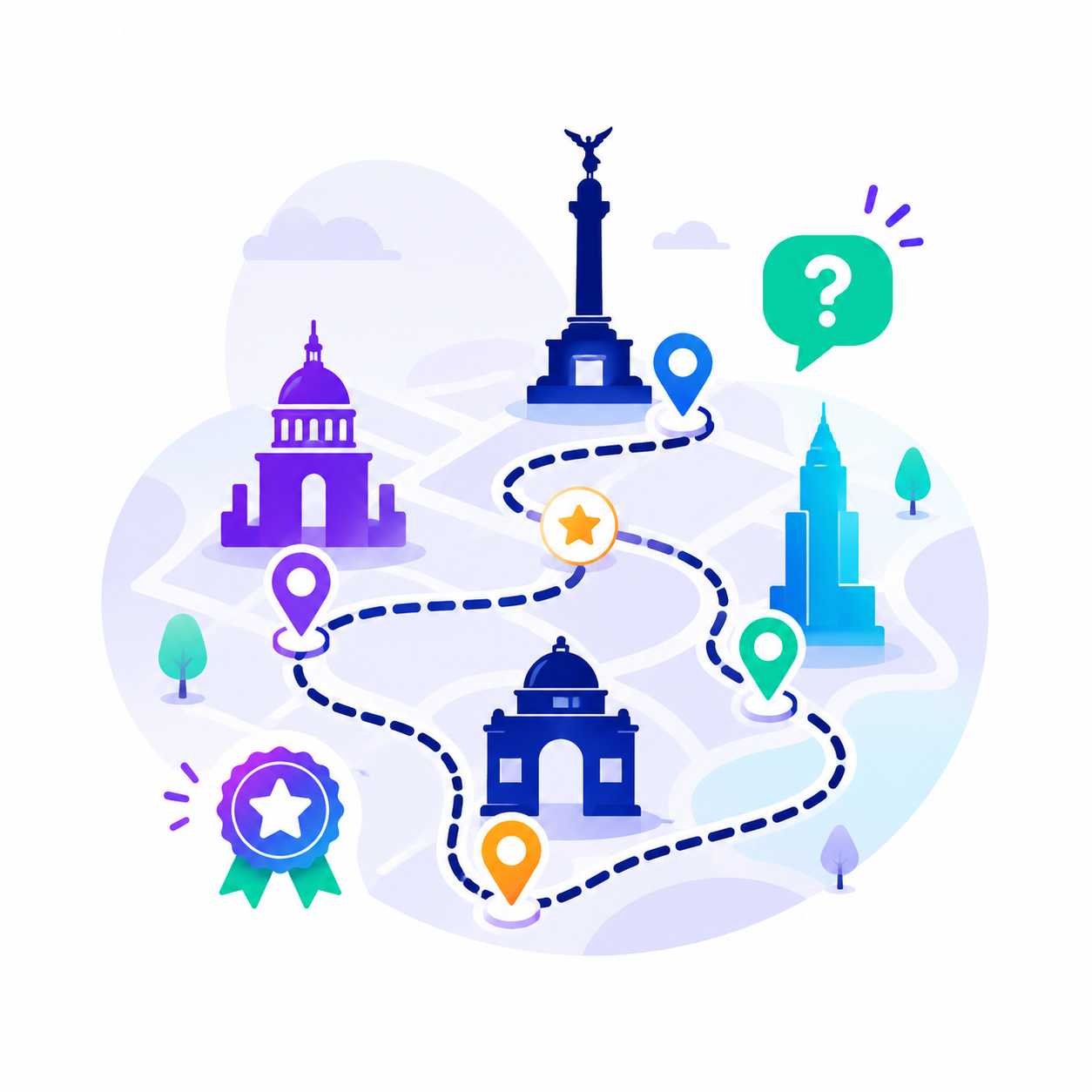 Illustration des circuits et jeux de piste Activitiz
